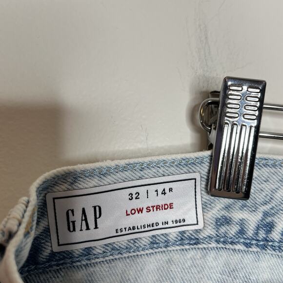 Gap Low Stride Wide Leg Jeans Womens 14 Acid Wash Y2K Skater Loose Baggy - Picture 3 of 6